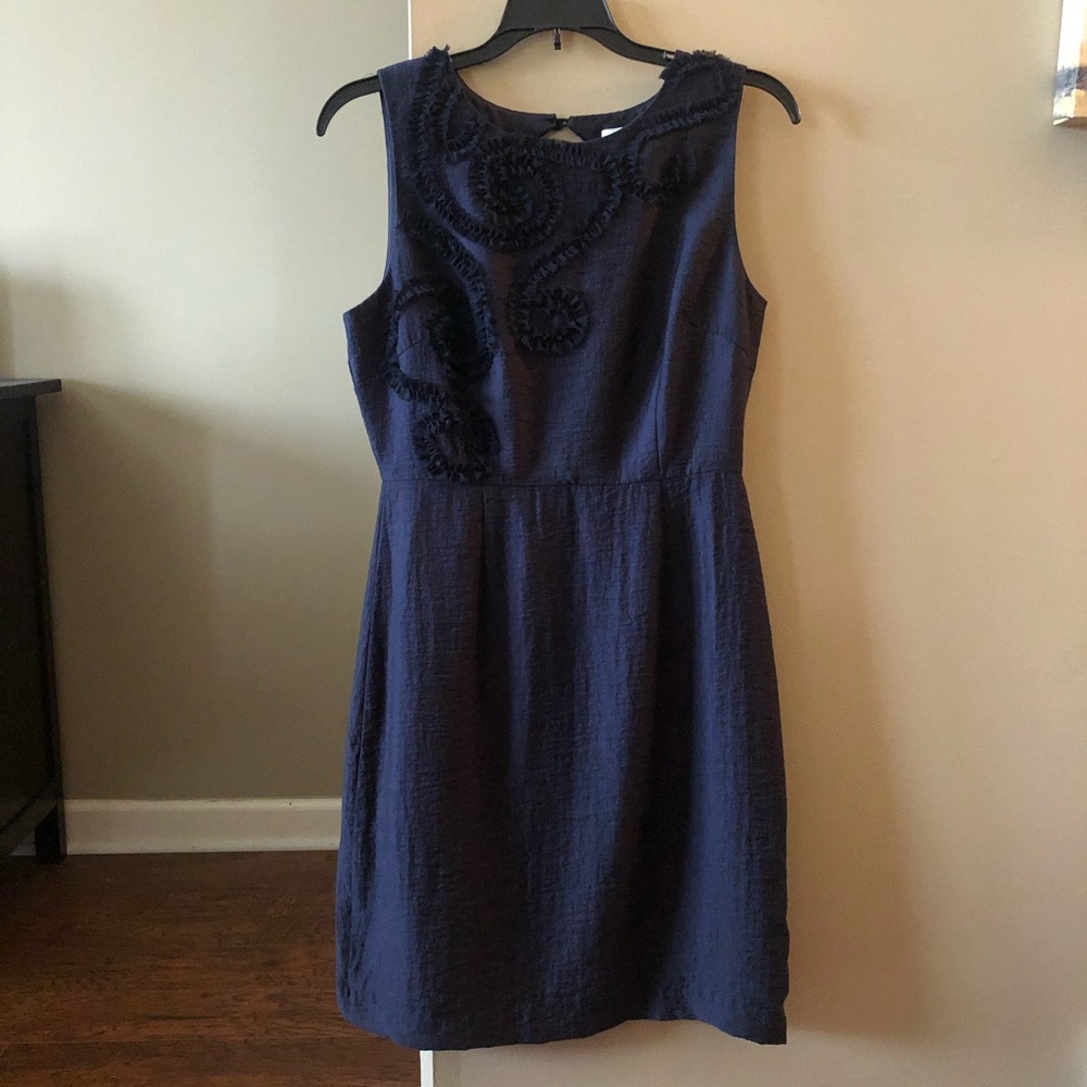 Max & Cleo Navy Ruffle Dress